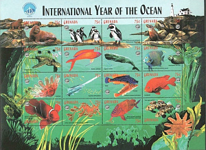 Гренада, 1998, Год океана, Рыбы, лист